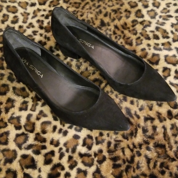 Via Spiga Black Suede Heels - Picture 1 of 2